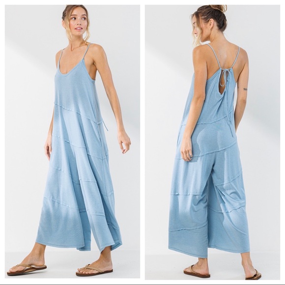 06 Boho Stunning loose fit wide leg fabulous jumpsuit - Picture 1 of 3